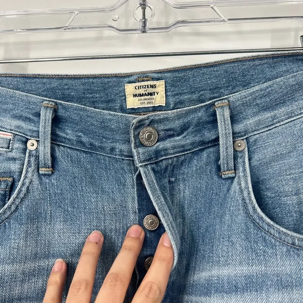 Citizens of Humanity COH Emerson Crop Slim Boyfriend Jeans Button Fly